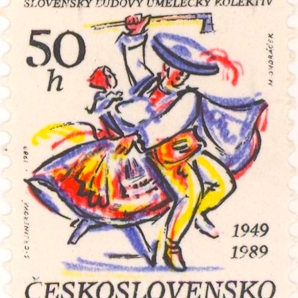 Czech folk dance stamp 1