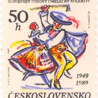 Czech folk dance stamp 1